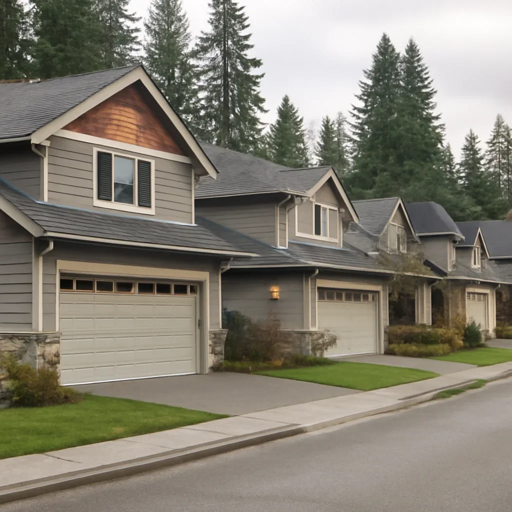 Garage doors on homes and detached garages in Milner Langley