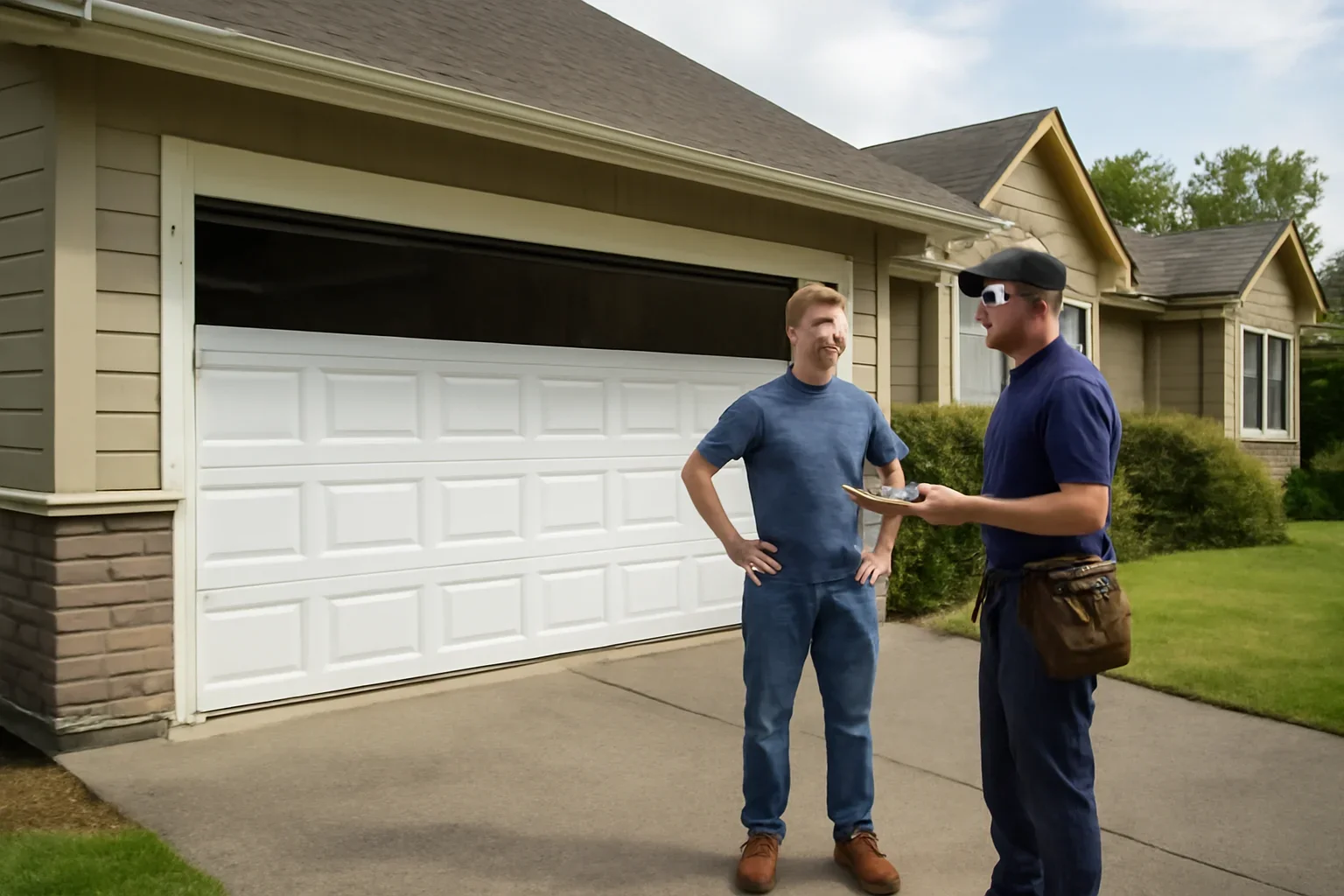 Garage door installation planning for a residential property in Milner