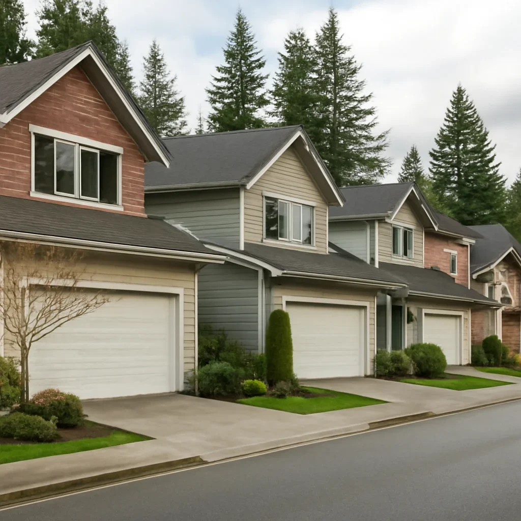 Garage doors on homes and detached garages in Milner Langley