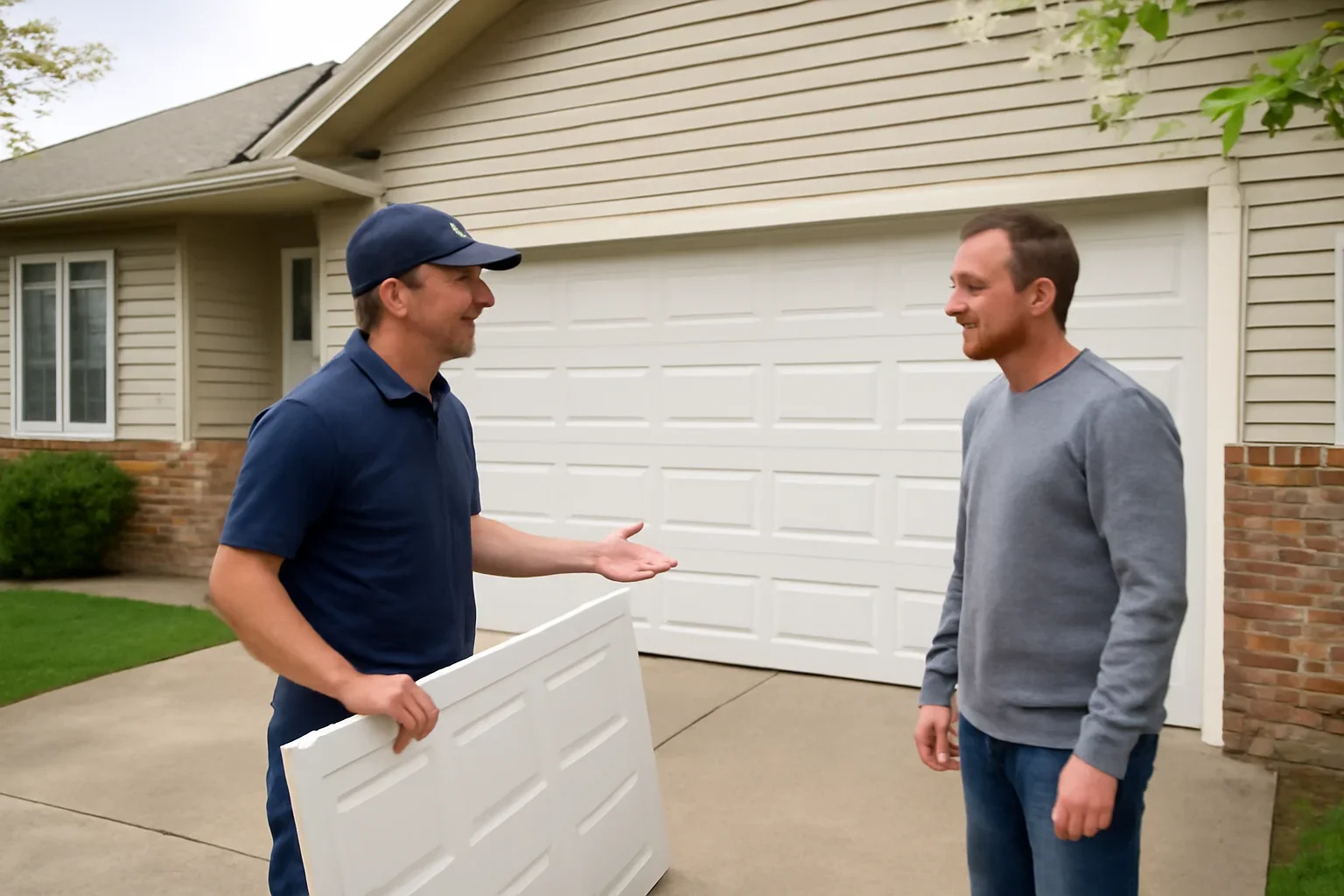 Garage door panel replacement in Milner for a residential property