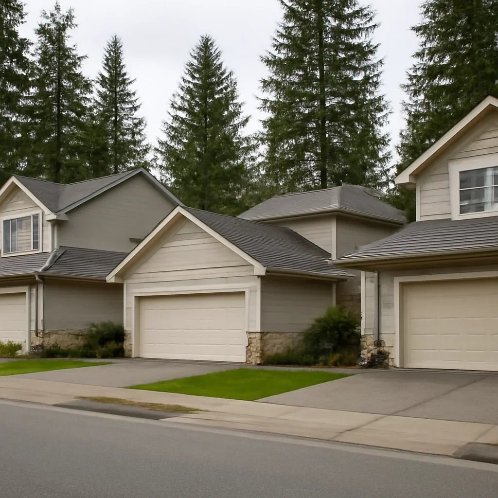 Garage doors on homes and detached garages in Milner Langley