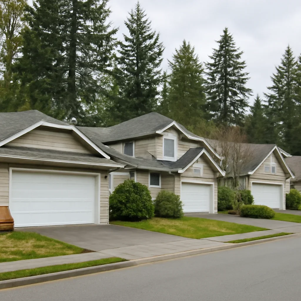 Garage doors on homes and detached garages in Milner Langley
