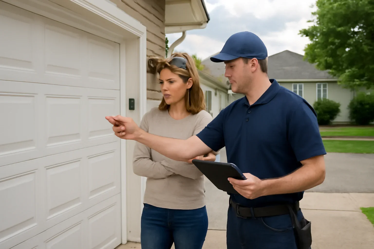 Garage door sensor repair in Milner for a residential garage door