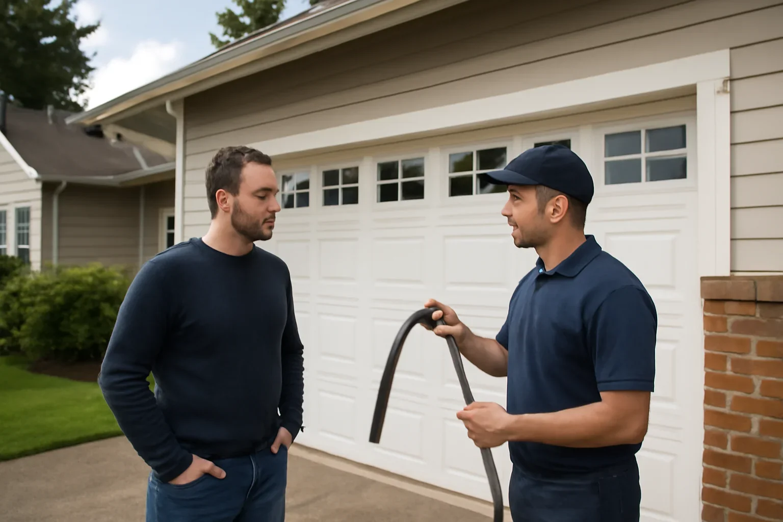 Garage door weather seal replacement in Milner for a residential property