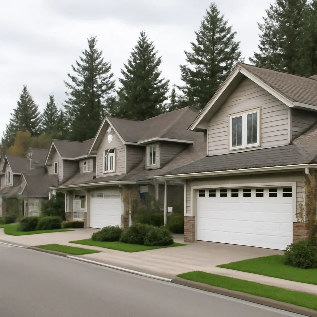 Garage doors on homes in Murrayville Langley