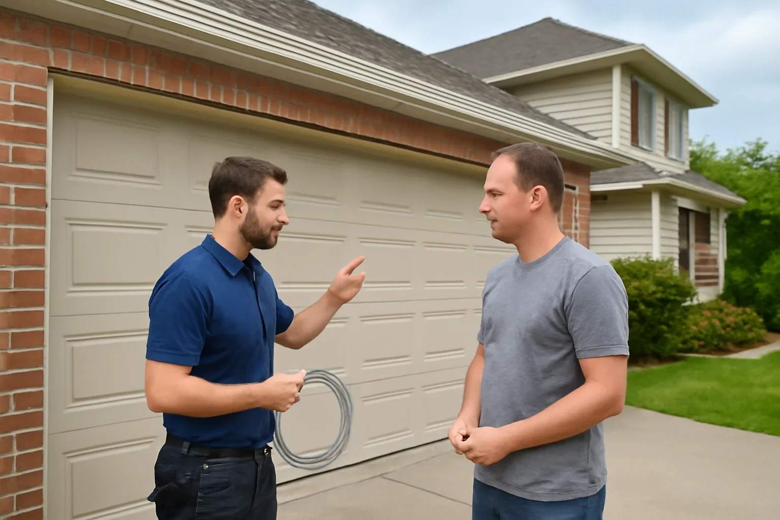 Garage door cable repair in Murrayville for a residential property