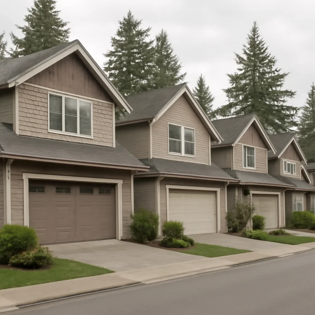 Garage doors on homes in Murrayville Langley