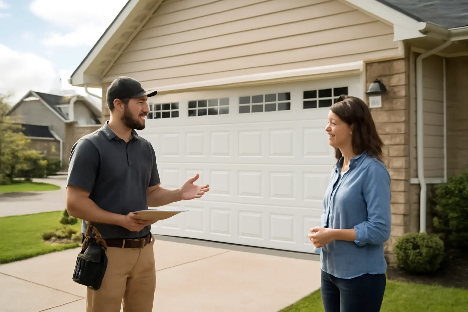 Garage door installation in Murrayville for a residential property