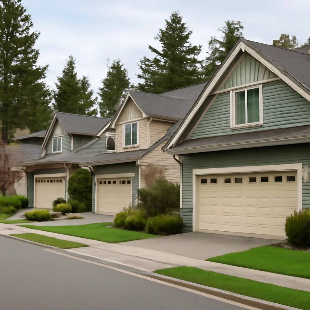 Garage doors on homes in Murrayville Langley