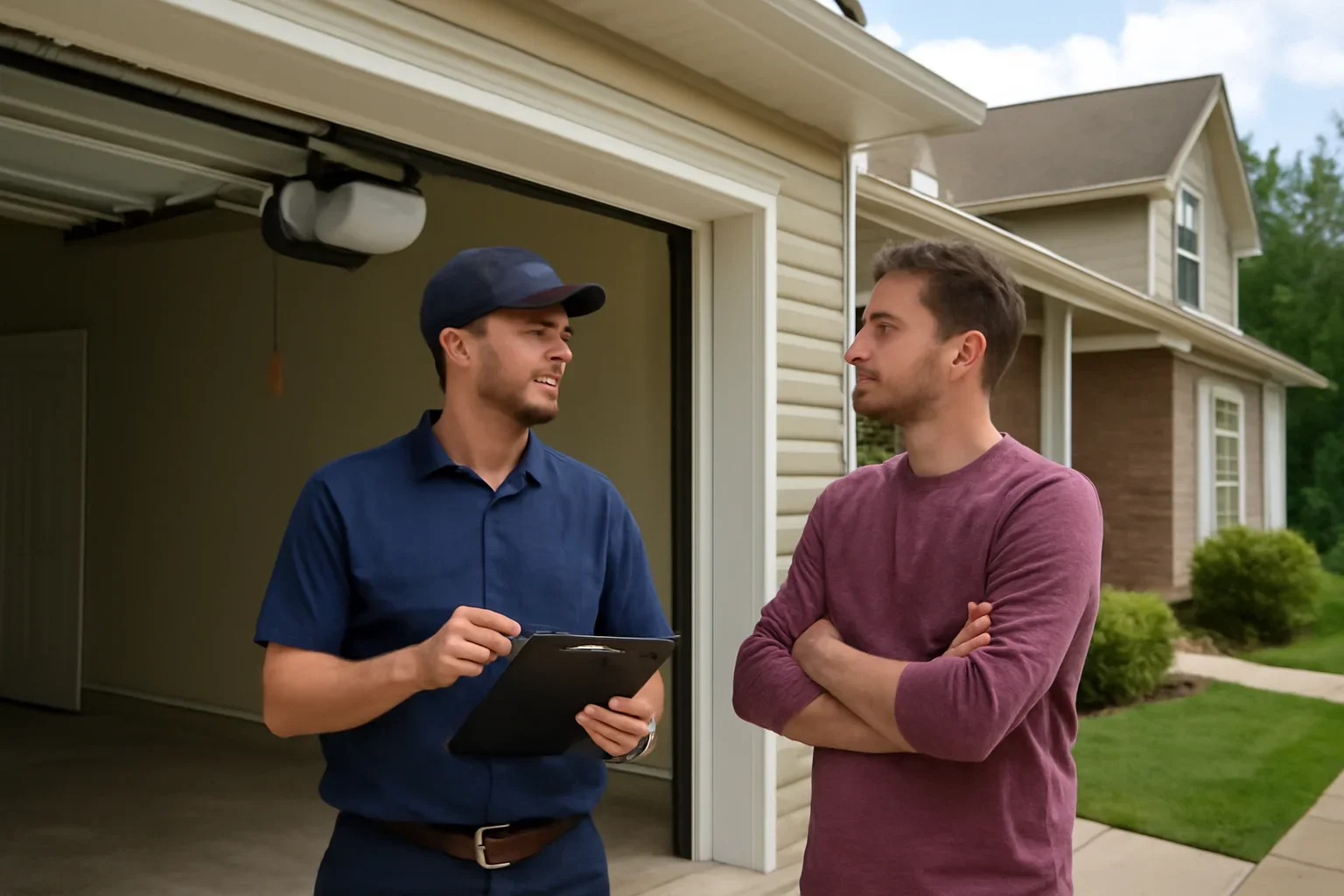 Garage door opener repair in Murrayville for a residential garage door