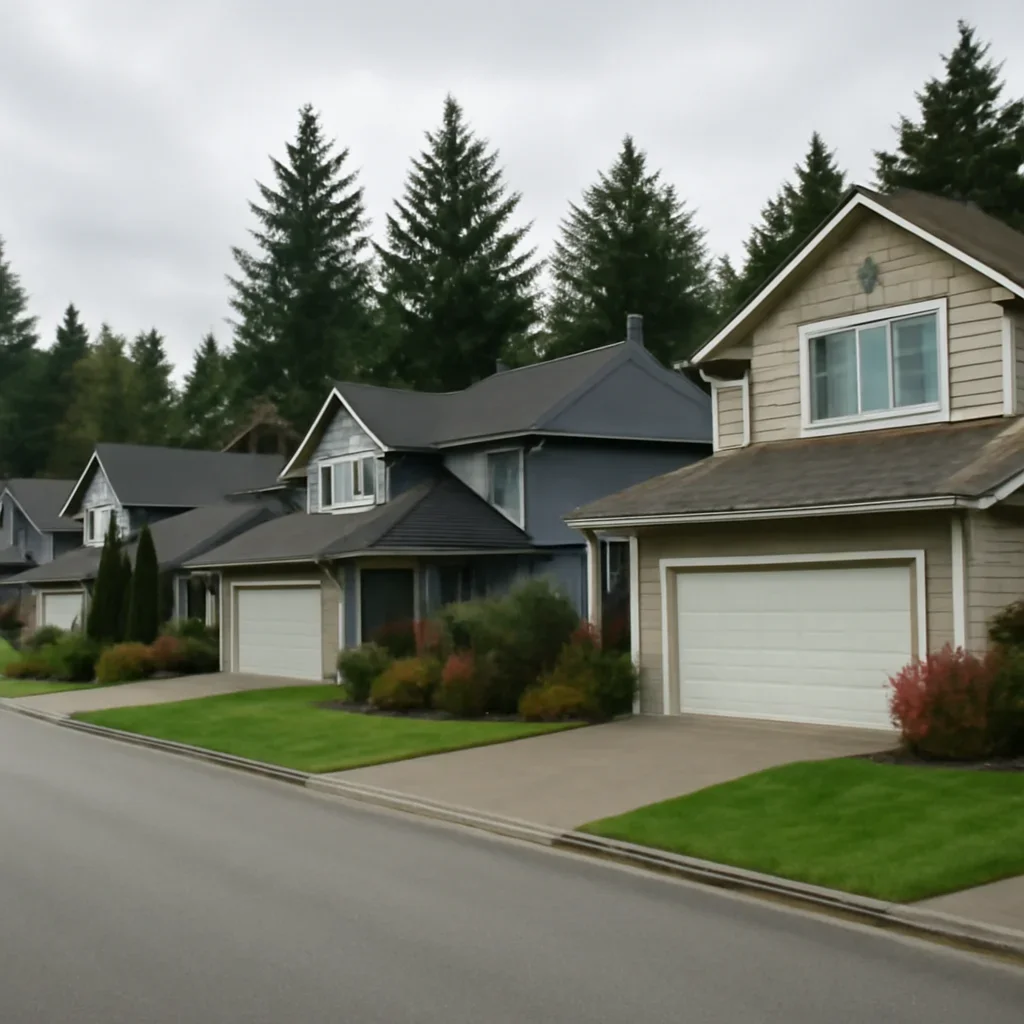 Garage doors on homes in Murrayville Langley