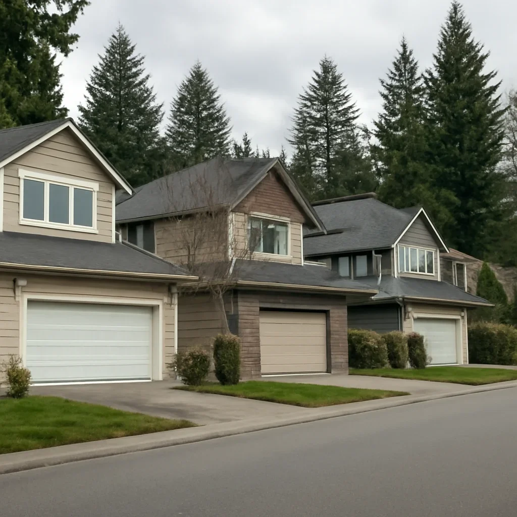 Garage doors on homes in Murrayville Langley