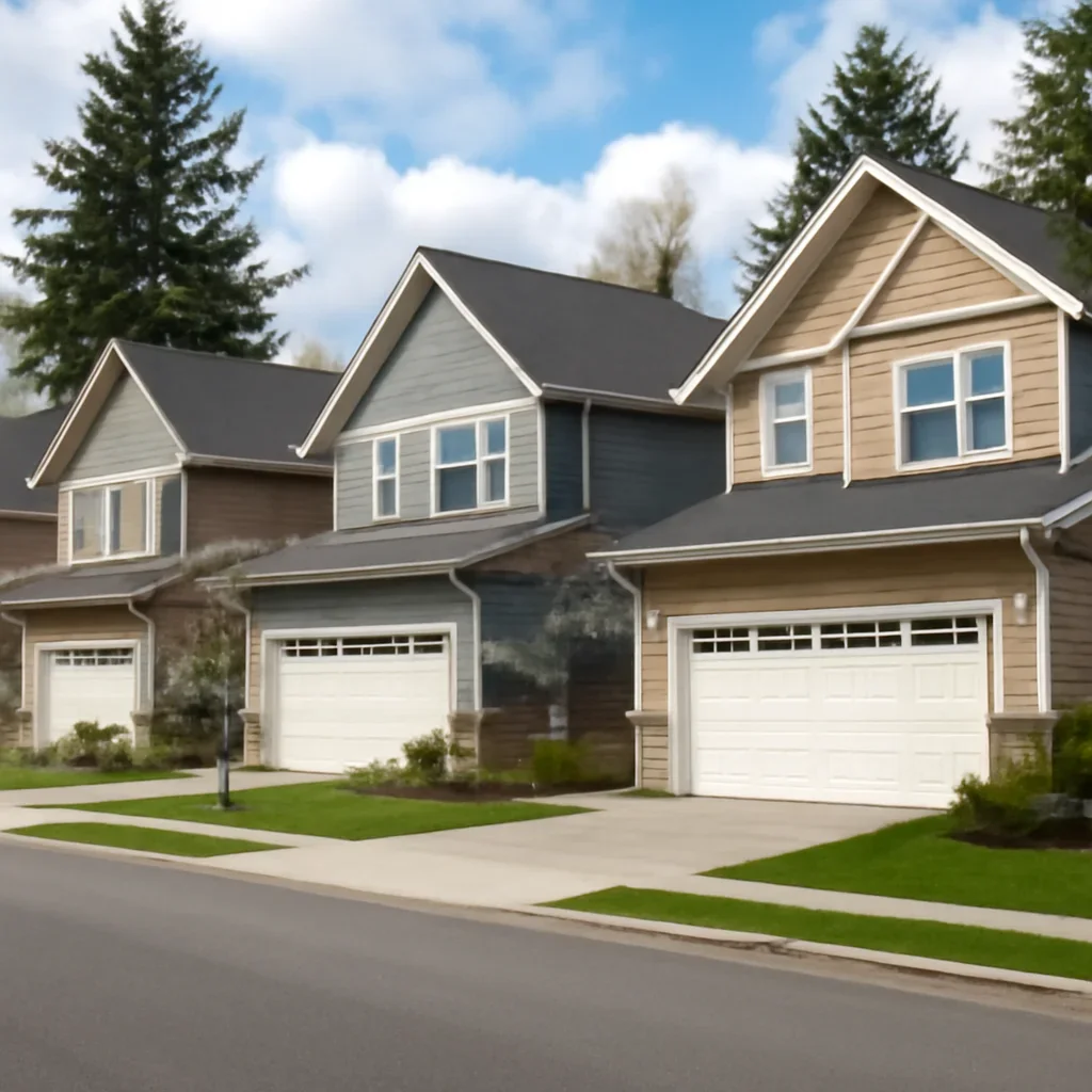 Garage doors on homes in Murrayville Langley