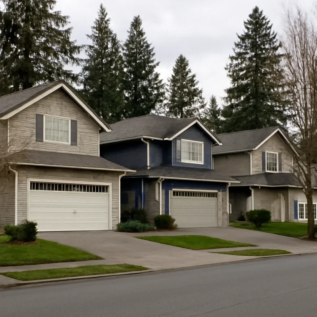 Garage doors on homes in Murrayville Langley