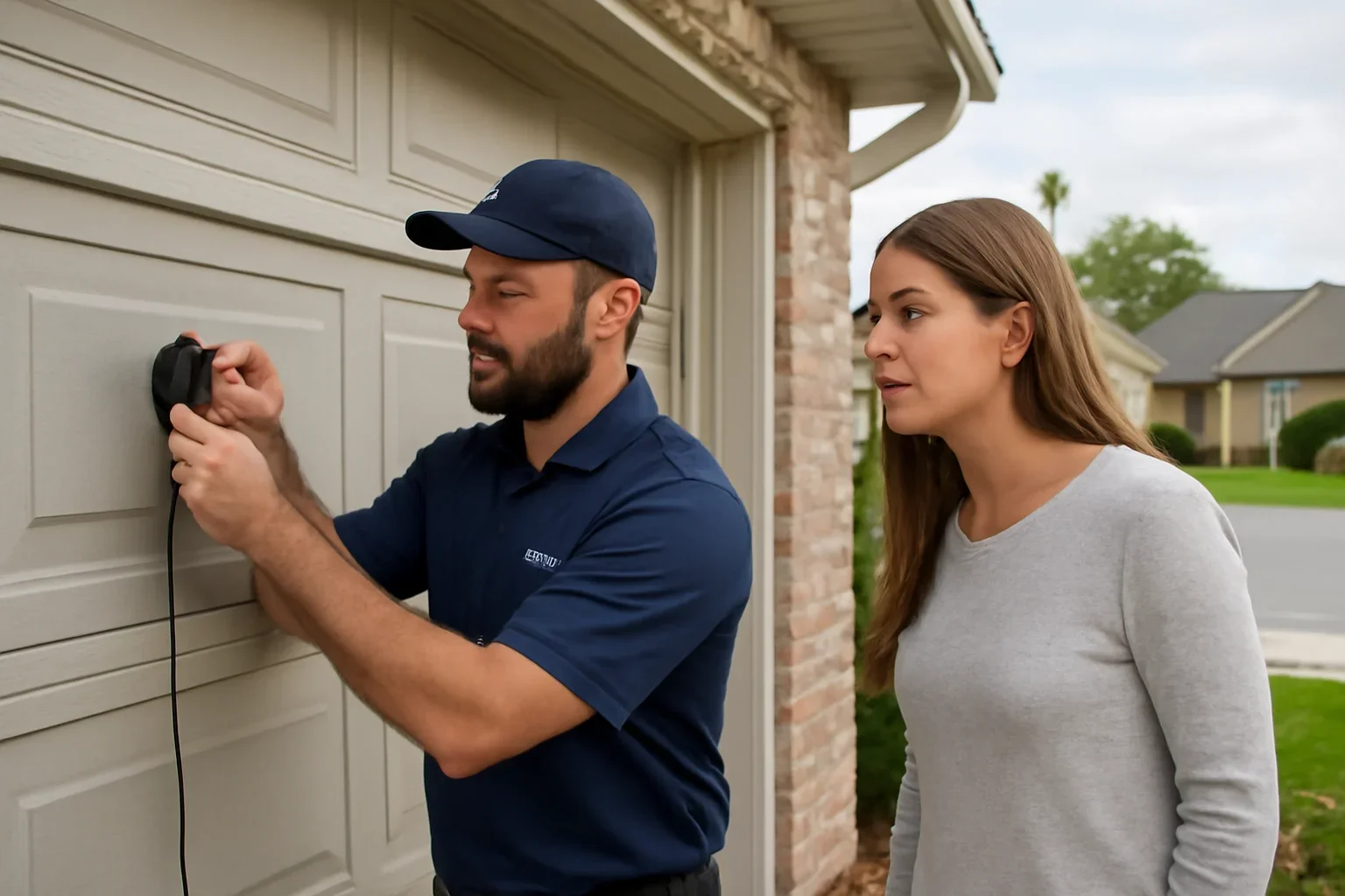 Garage door sensor repair service for a residential property in Murrayville