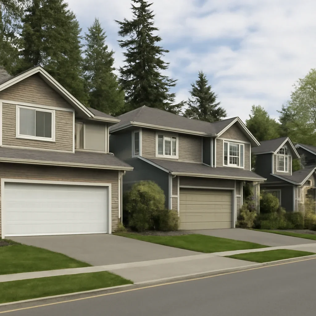Garage doors on homes in Murrayville Langley