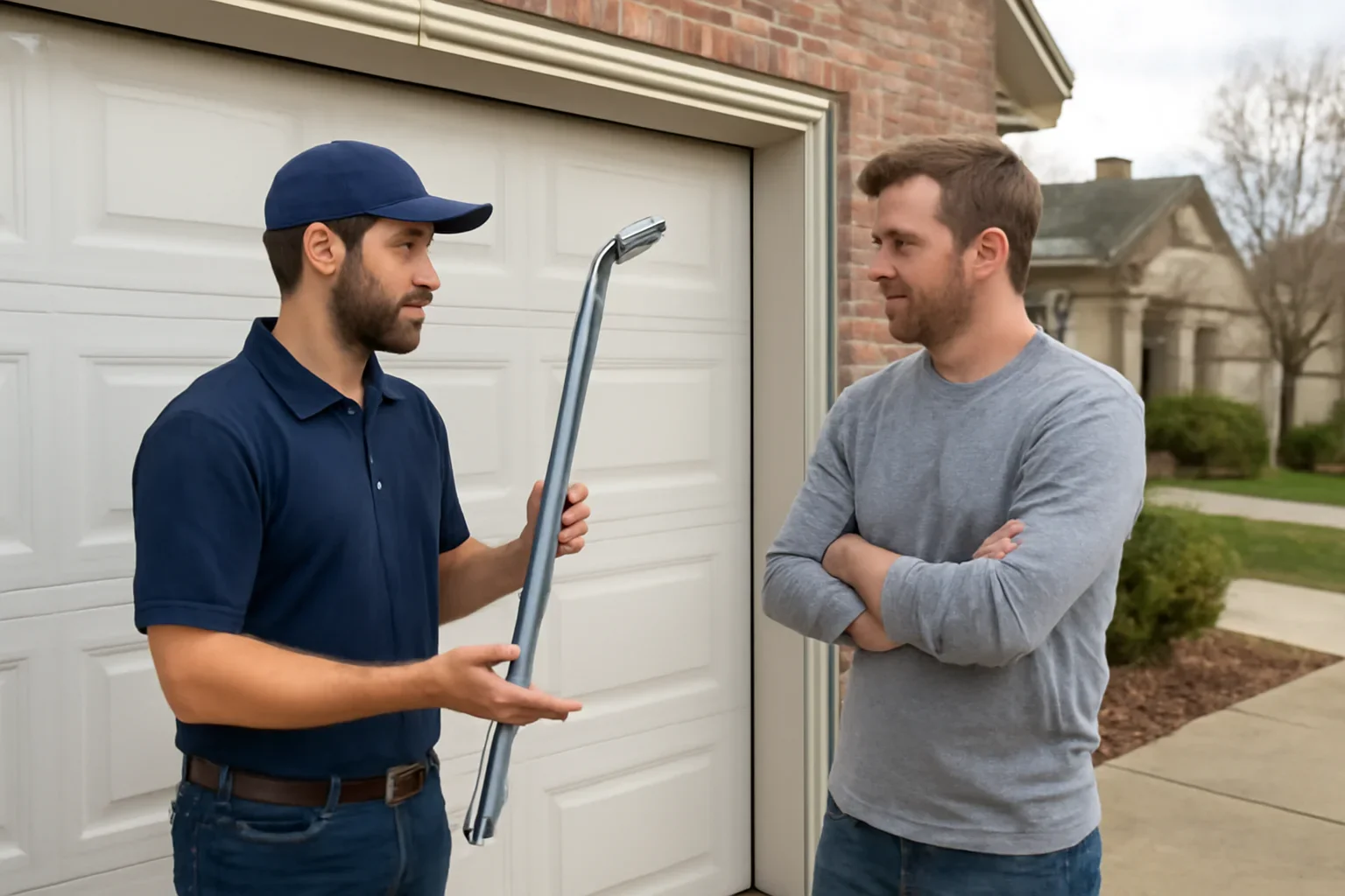 Garage door track repair service for a residential property in Murrayville