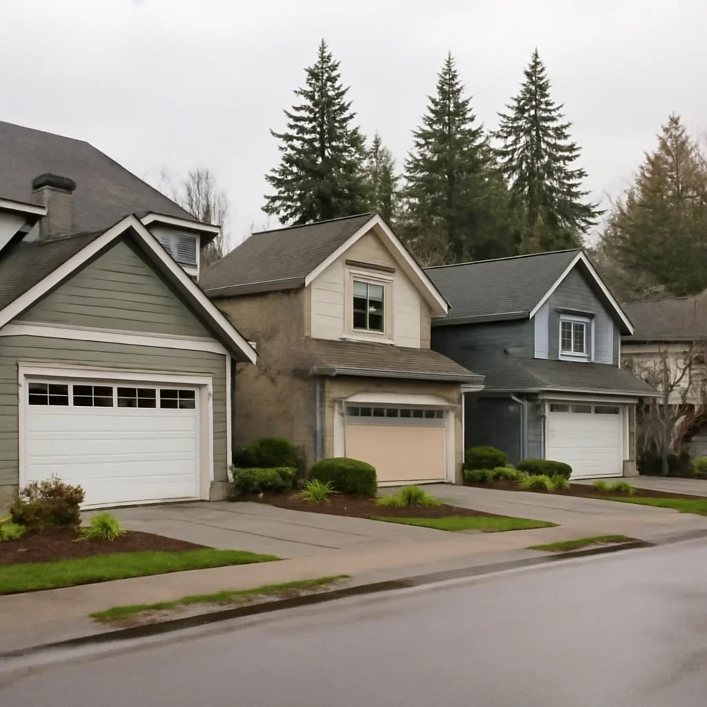 Garage doors on homes in Murrayville Langley