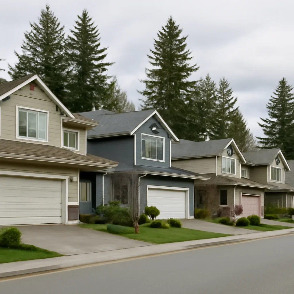 Garage doors on homes in Murrayville Langley
