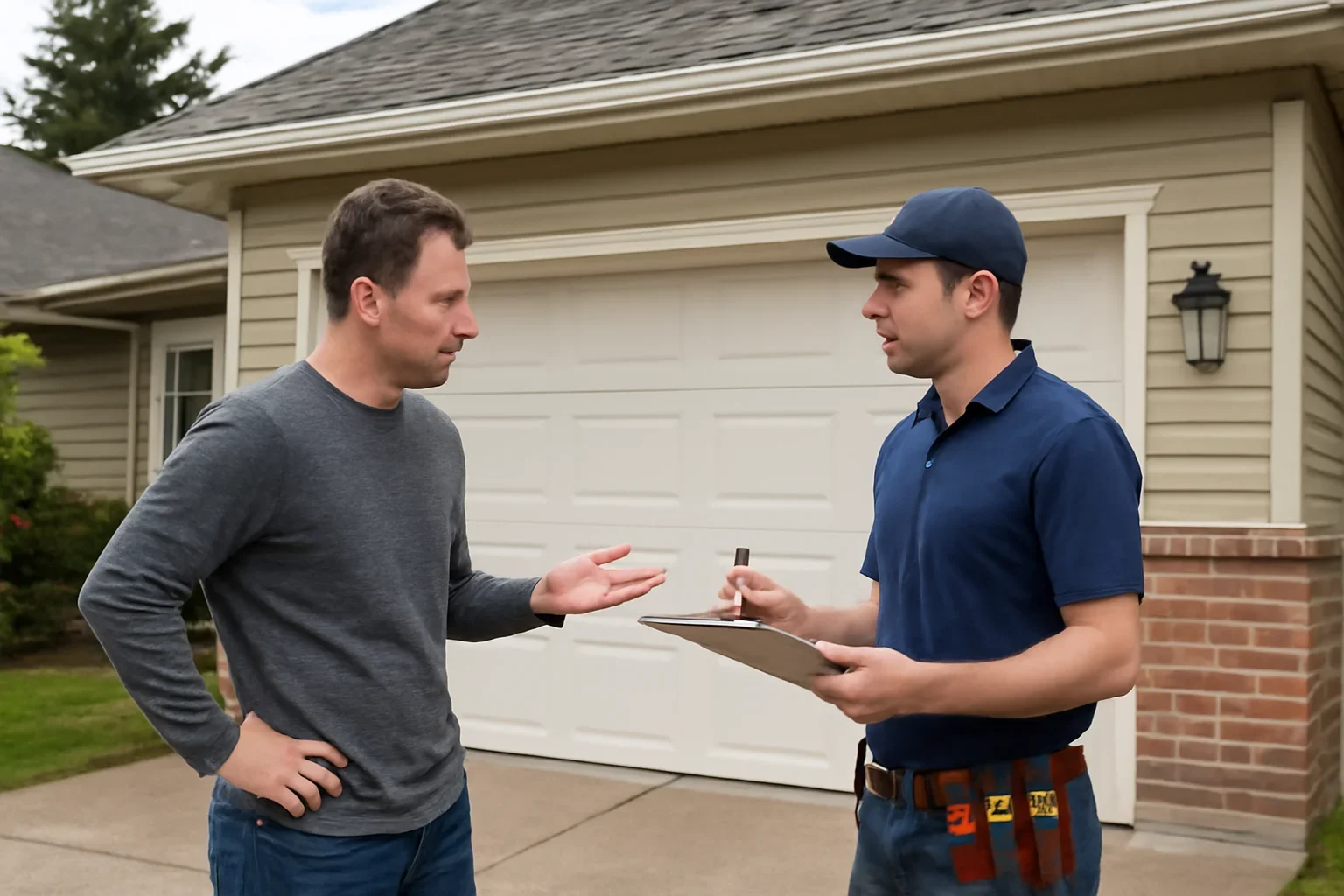 Emergency garage door repair in Salmon River for a residential property