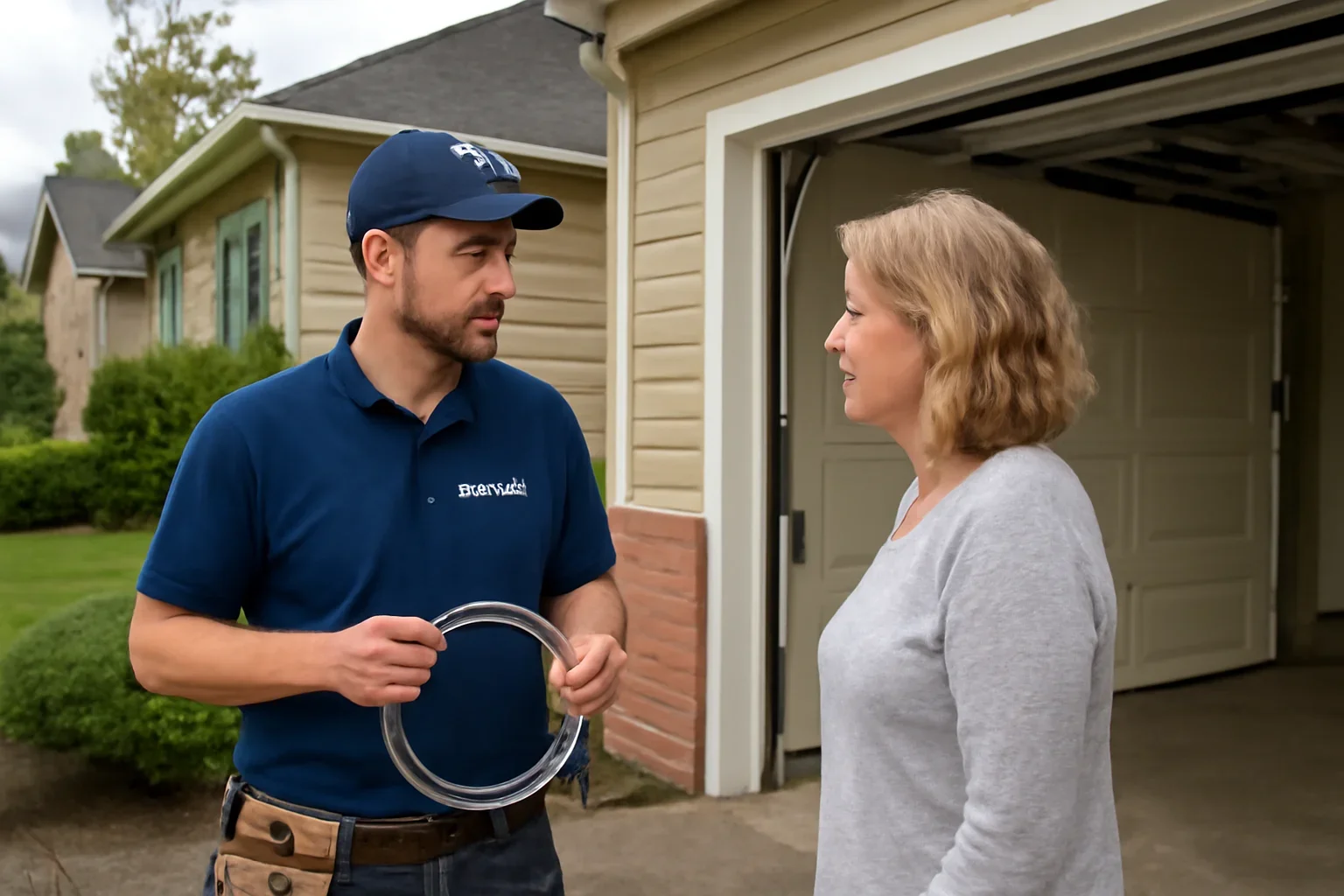 Garage door cable repair service for a residential property in Salmon River