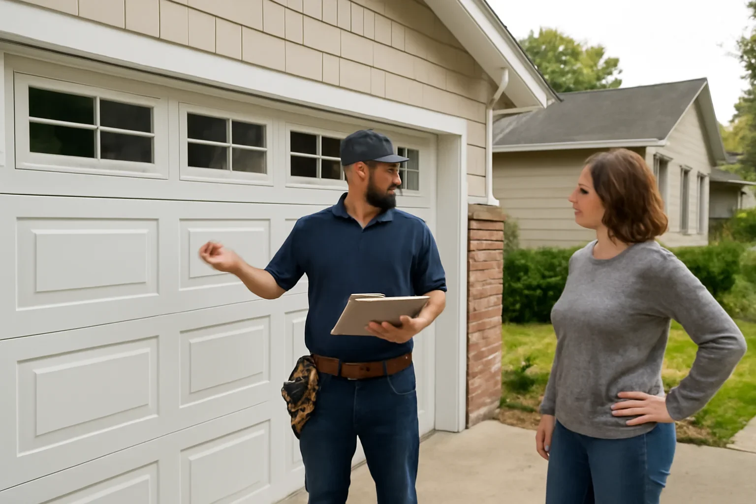 Garage door installation planning for a residential property in Salmon River
