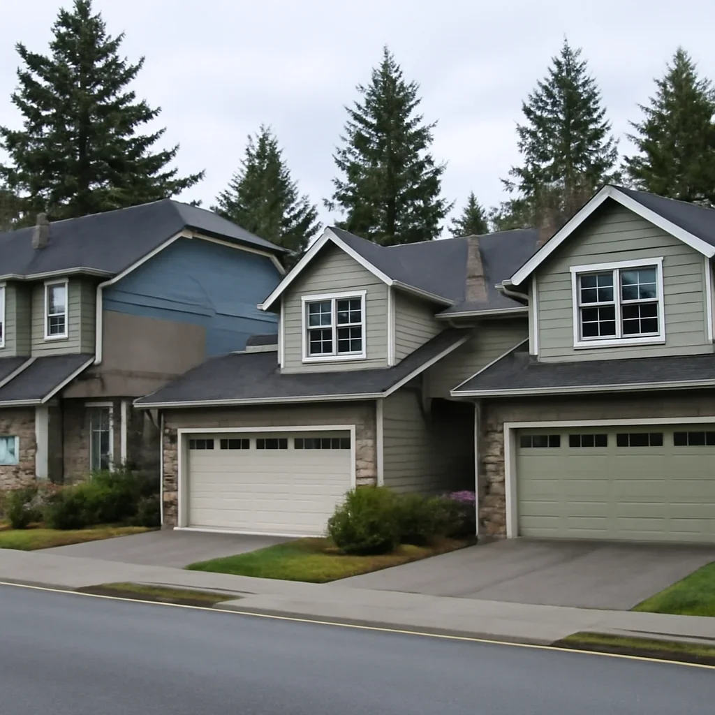Garage doors on homes in Salmon River Langley