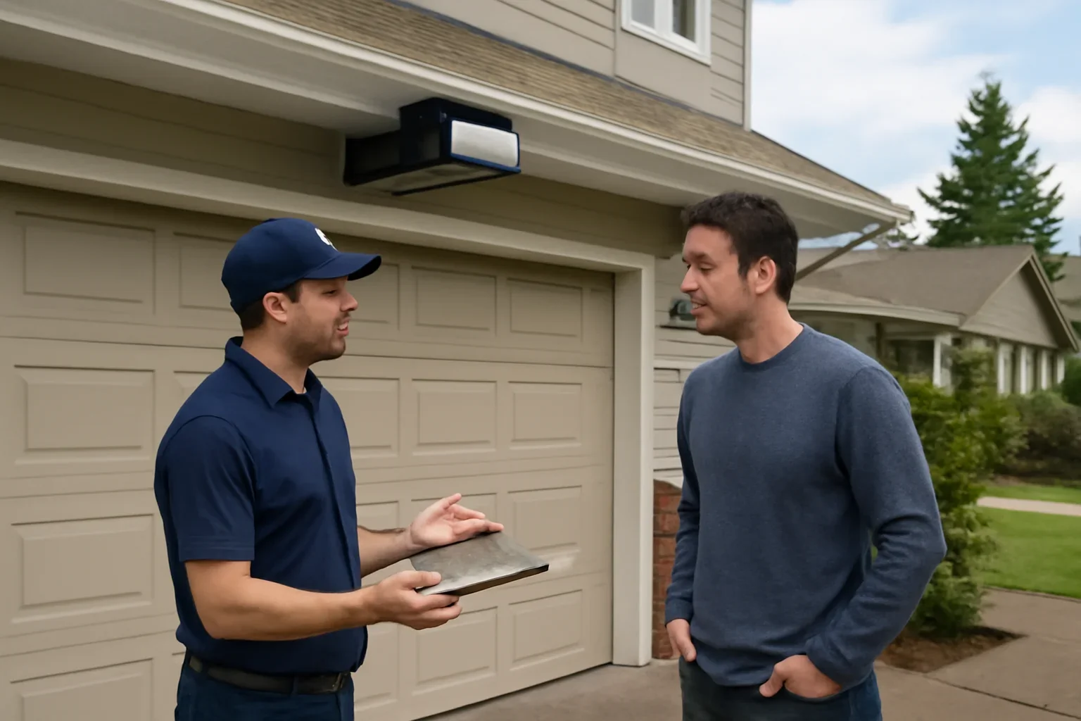 Garage door opener installation in Salmon River for a residential property