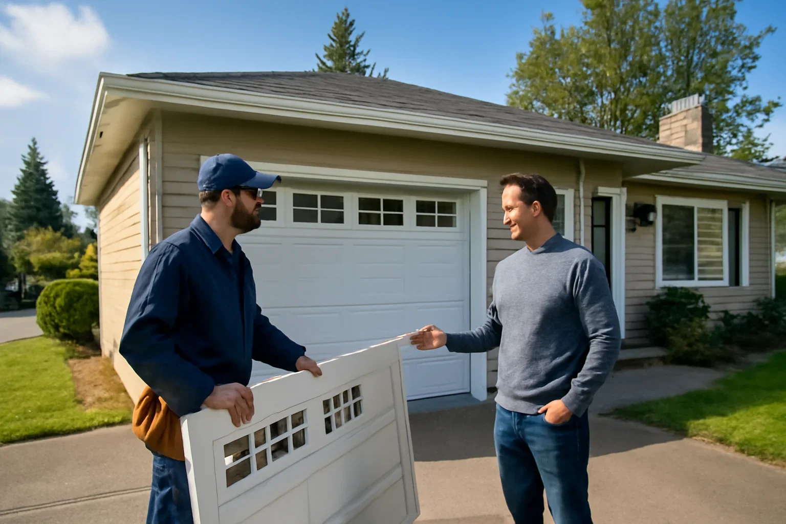 Garage door panel replacement in Salmon River for a residential property