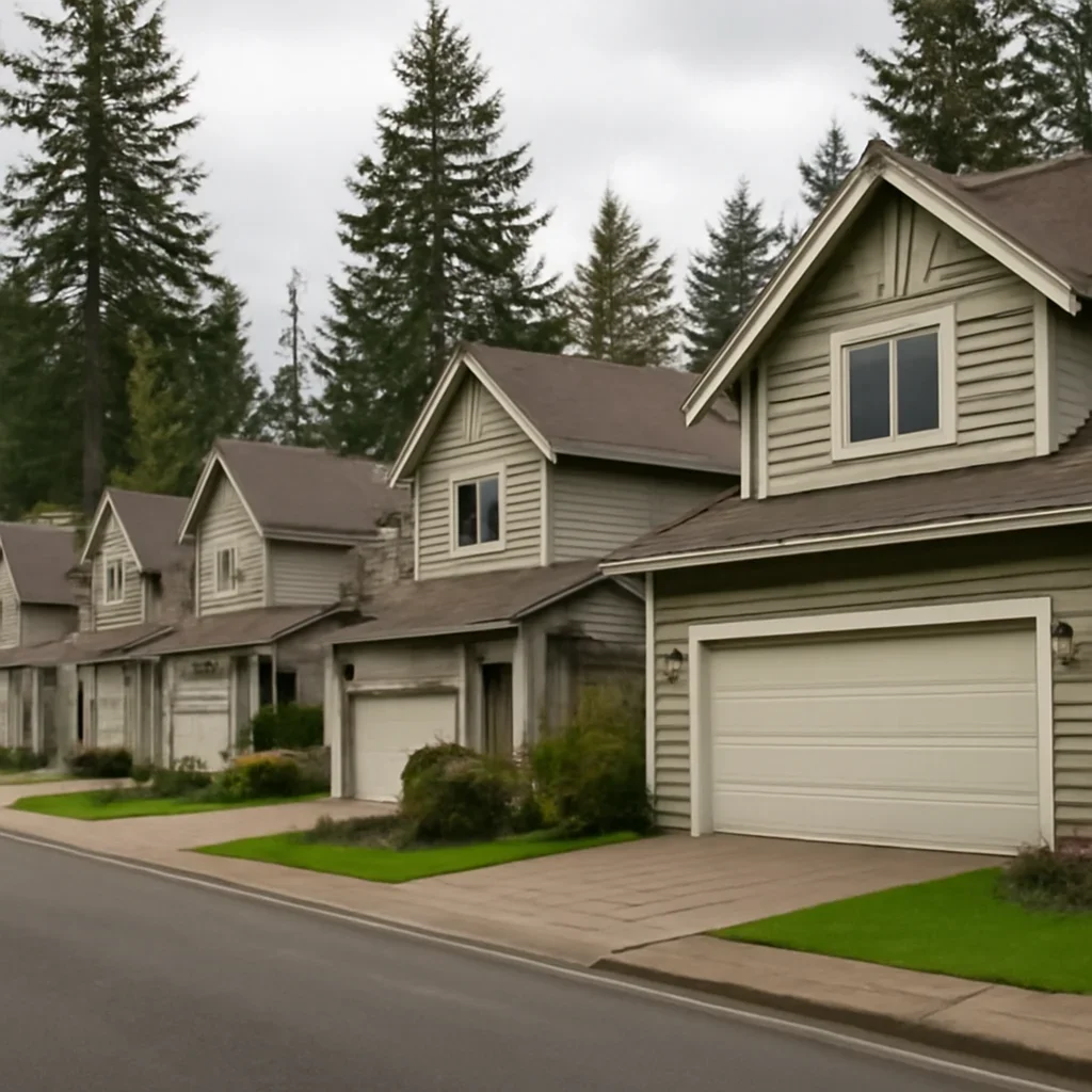 Garage doors on homes in Salmon River Langley