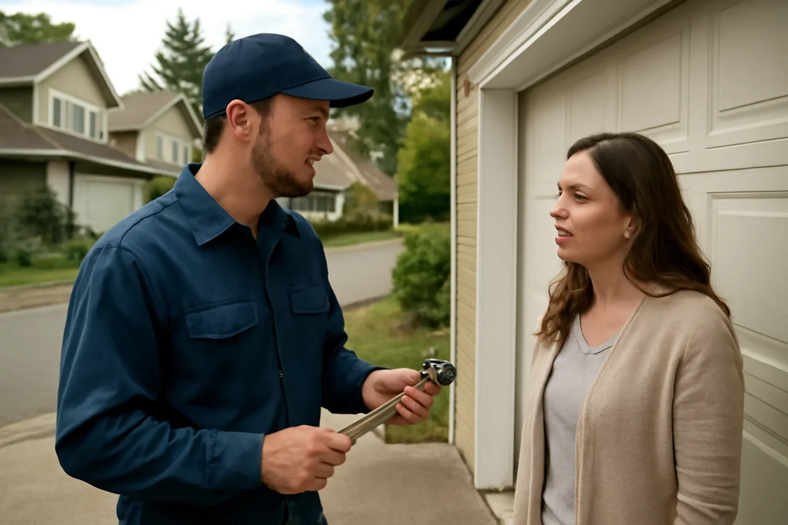 Garage door roller repair in Salmon River for a residential property
