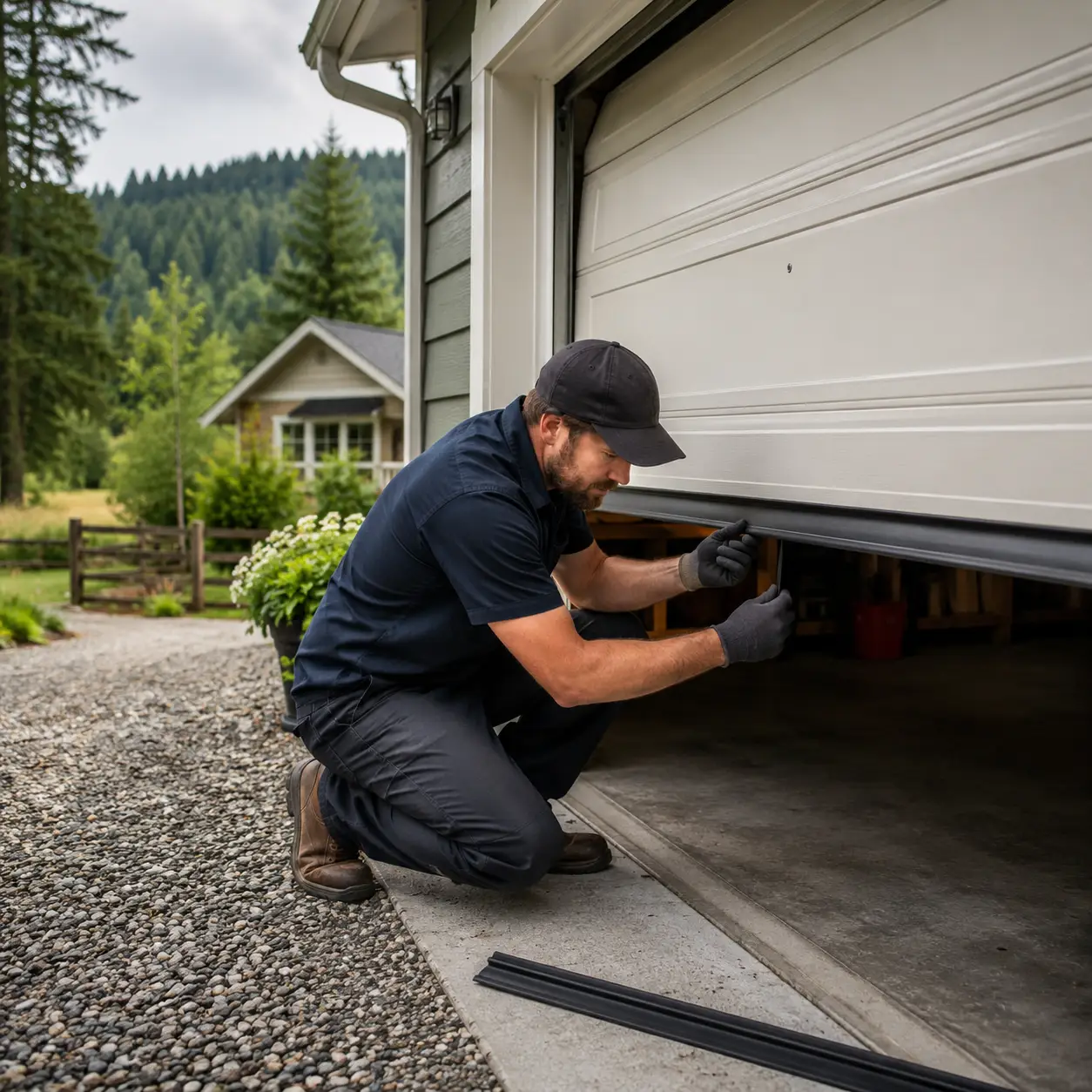 Garage door weather seal replacement in Salmon River for a residential property