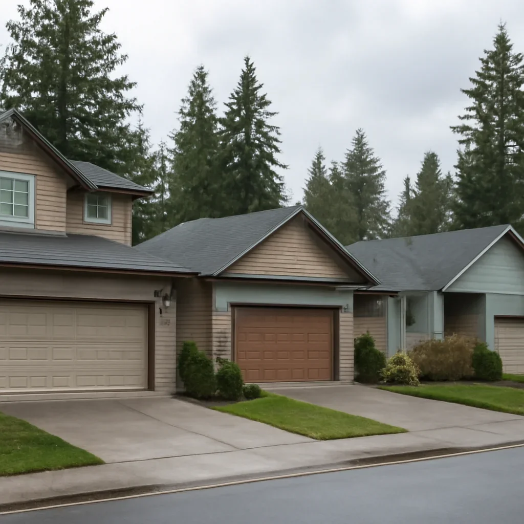 Garage doors on homes in Salmon River Langley