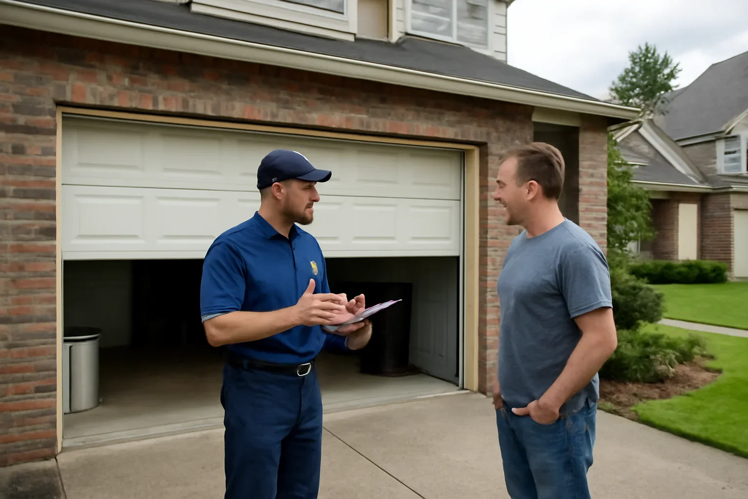 Emergency garage door repair in Walnut Grove for a residential property