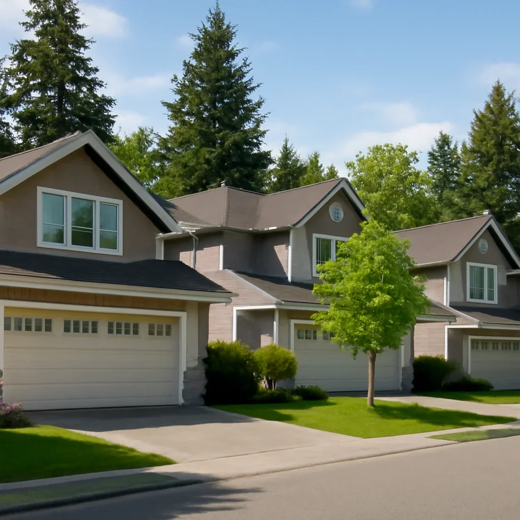 Garage doors on homes in Walnut Grove Langley