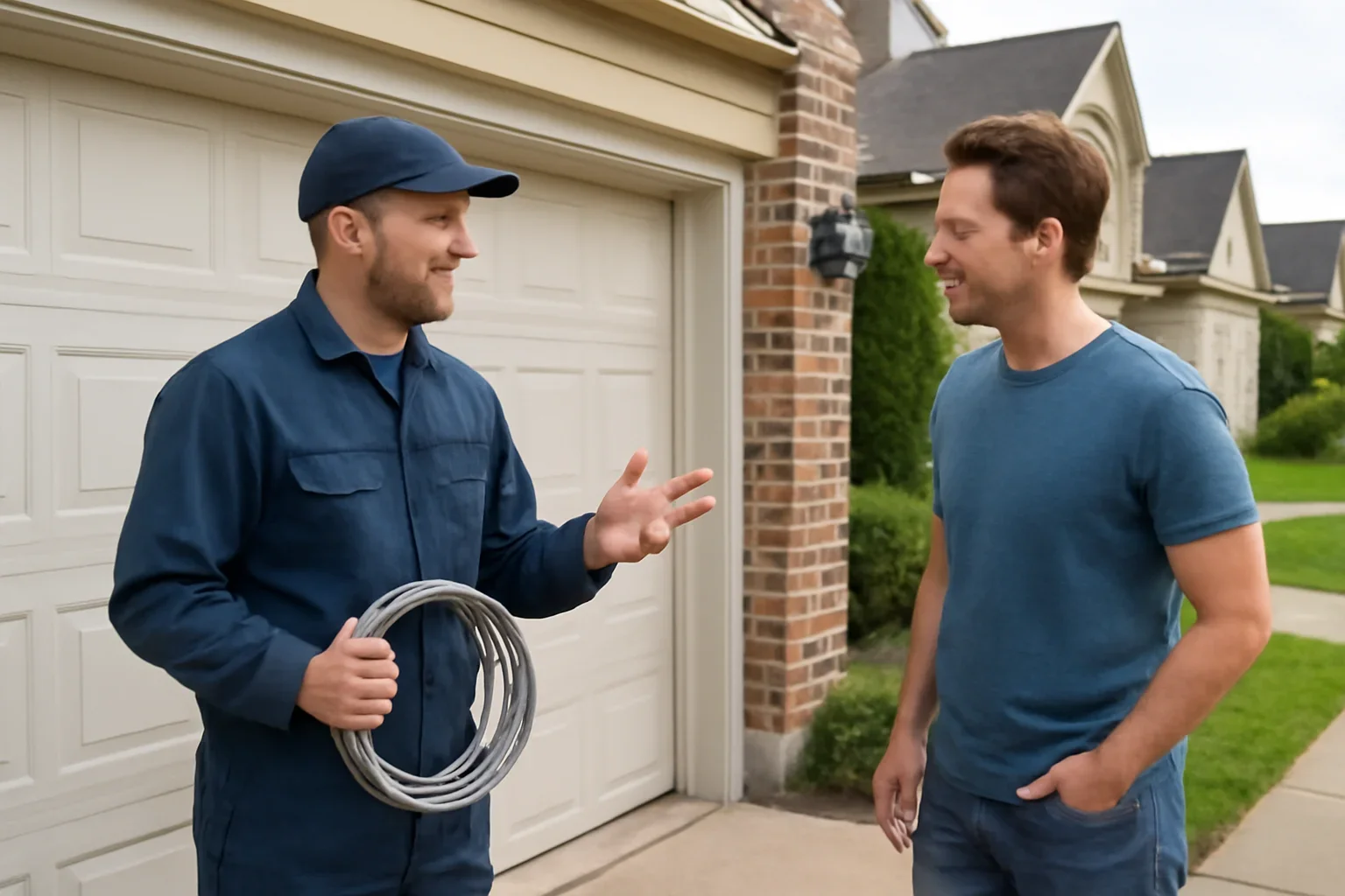 Garage door cable repair in Walnut Grove for a residential property