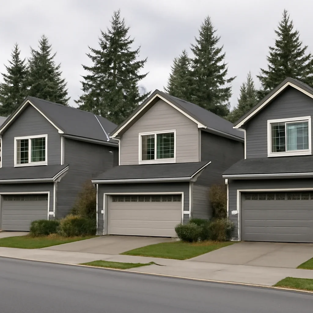 Garage doors on homes in Walnut Grove Langley