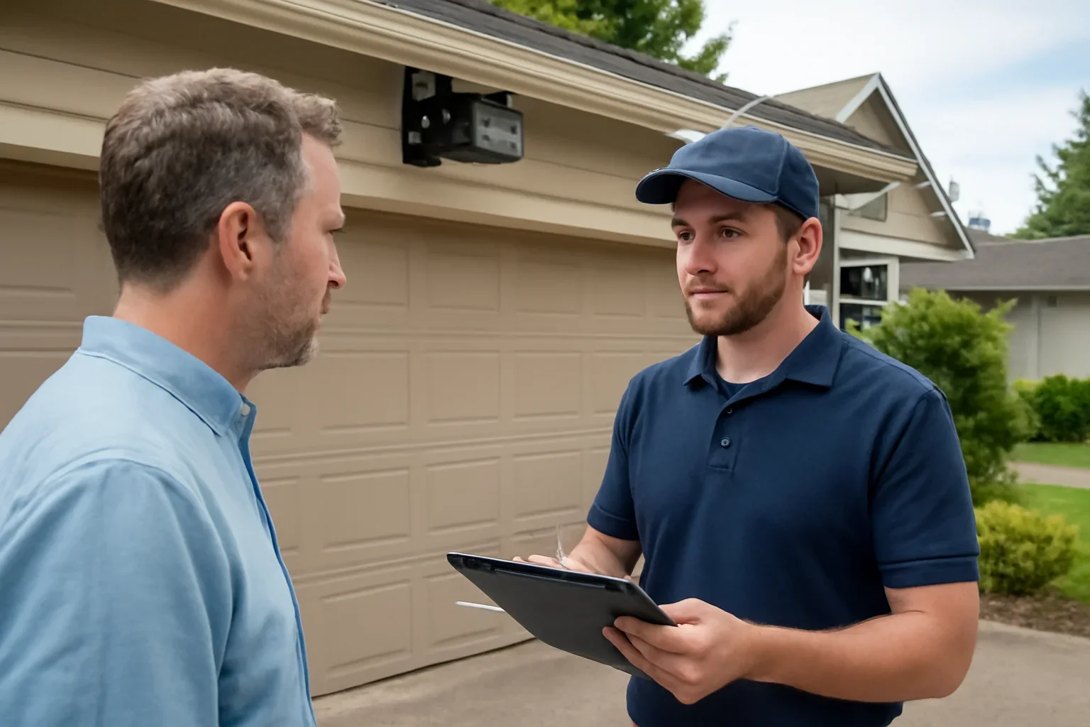 Garage door opener repair for a residential property in Walnut Grove Langley