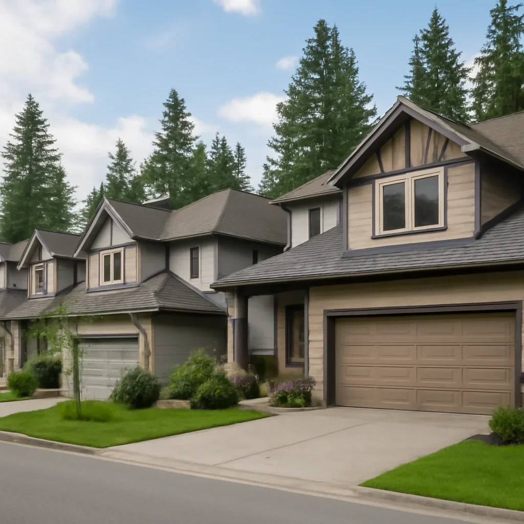 Residential garage doors in an established Walnut Grove Langley neighbourhood