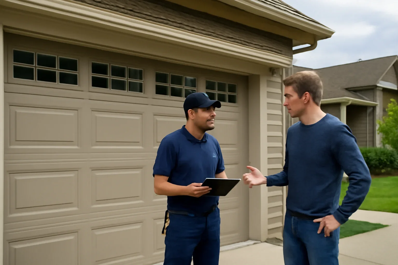 Residential garage door repair service for a Walnut Grove home in Langley