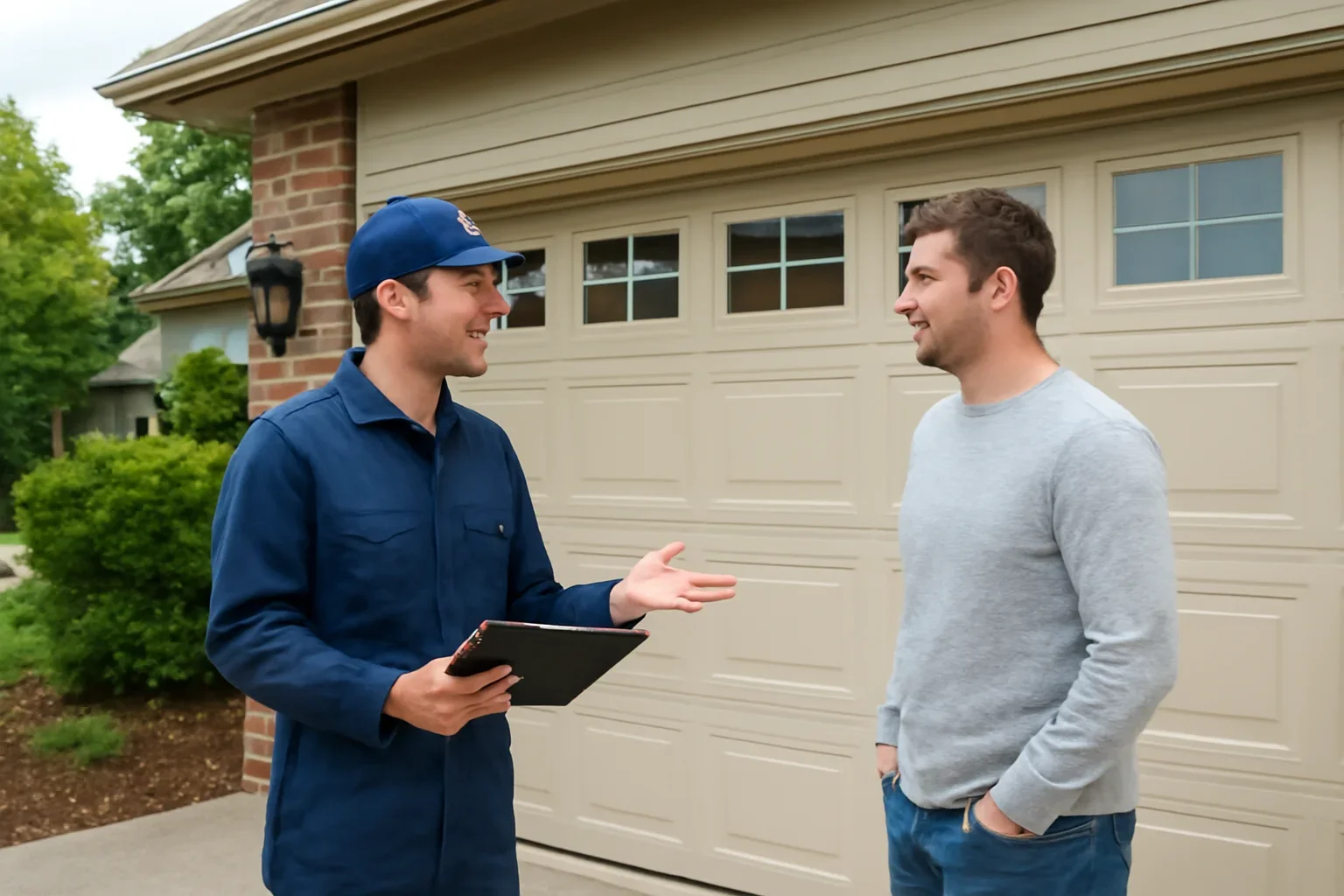 Garage door replacement for an attached residential garage in Walnut Grove, Langley