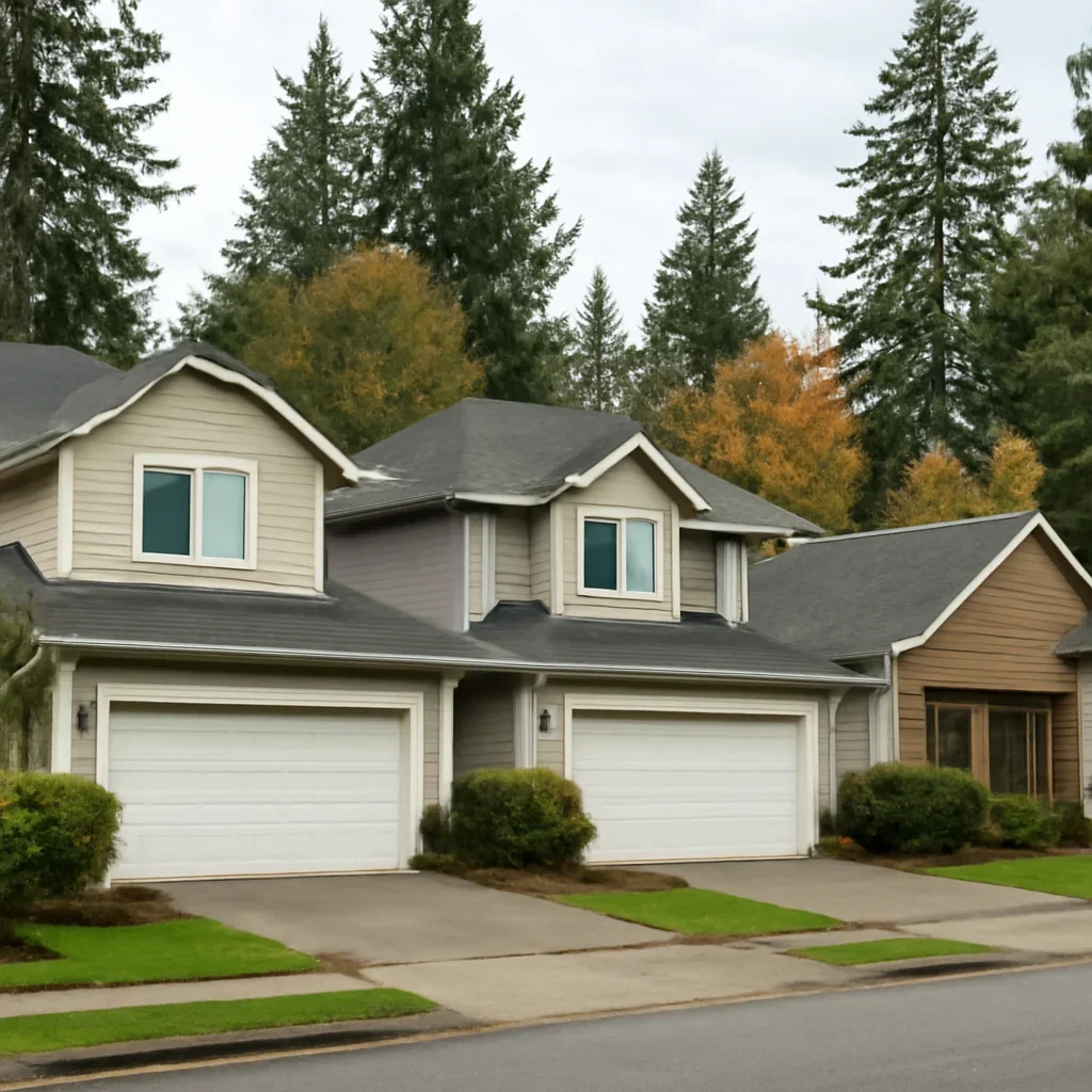 Residential garage doors in the Walnut Grove neighbourhood of Langley