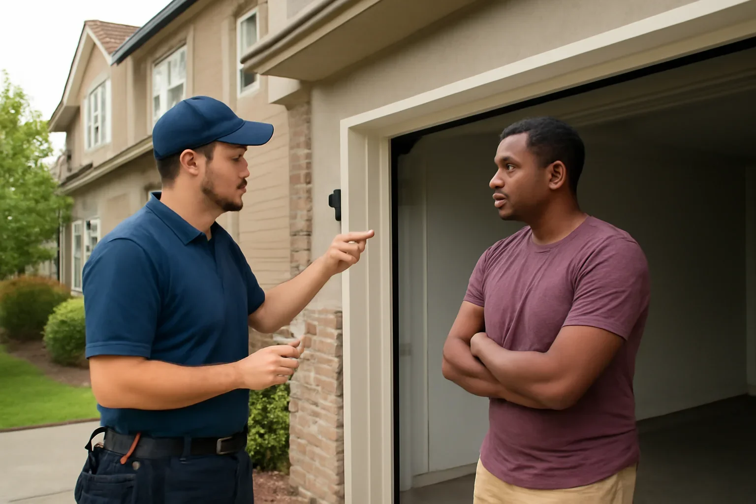 Garage door sensor repair at a residential property in Walnut Grove, Langley