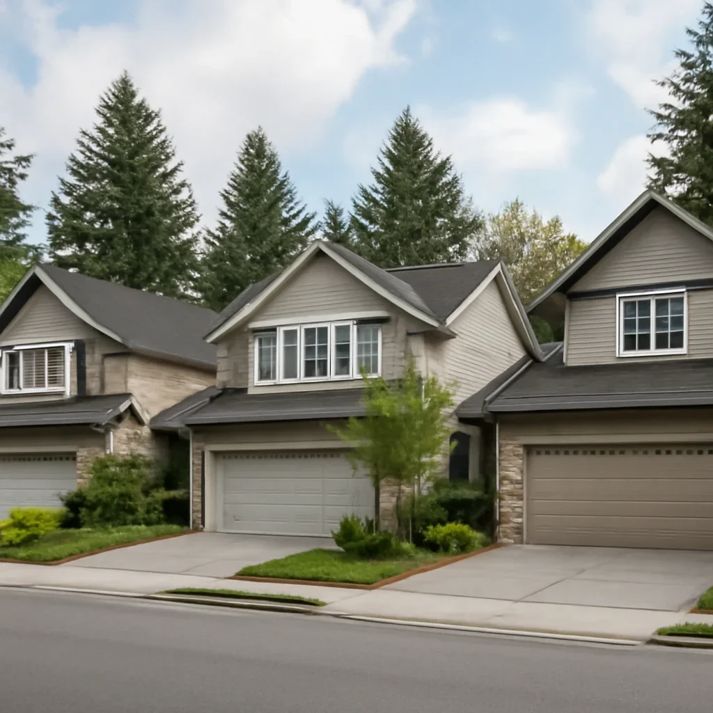 Residential garage doors in the Walnut Grove neighbourhood of Langley