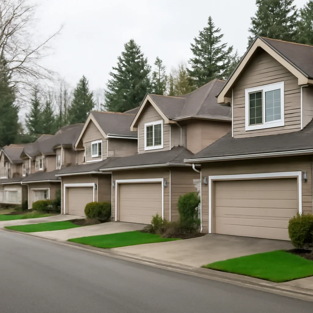 Residential garage doors in the Walnut Grove neighbourhood of Langley
