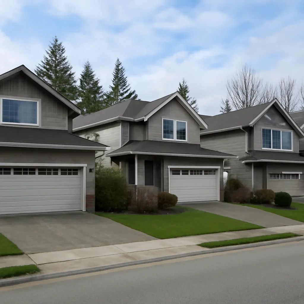 Garage doors on homes in Walnut Grove Langley