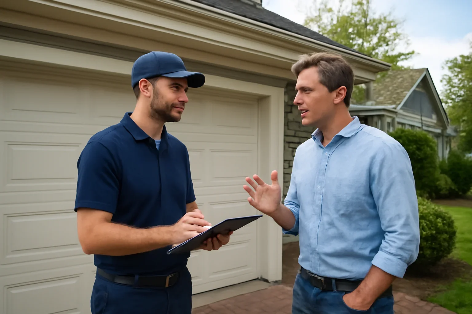 Garage door cable repair at a residential property in Willoughby, Langley