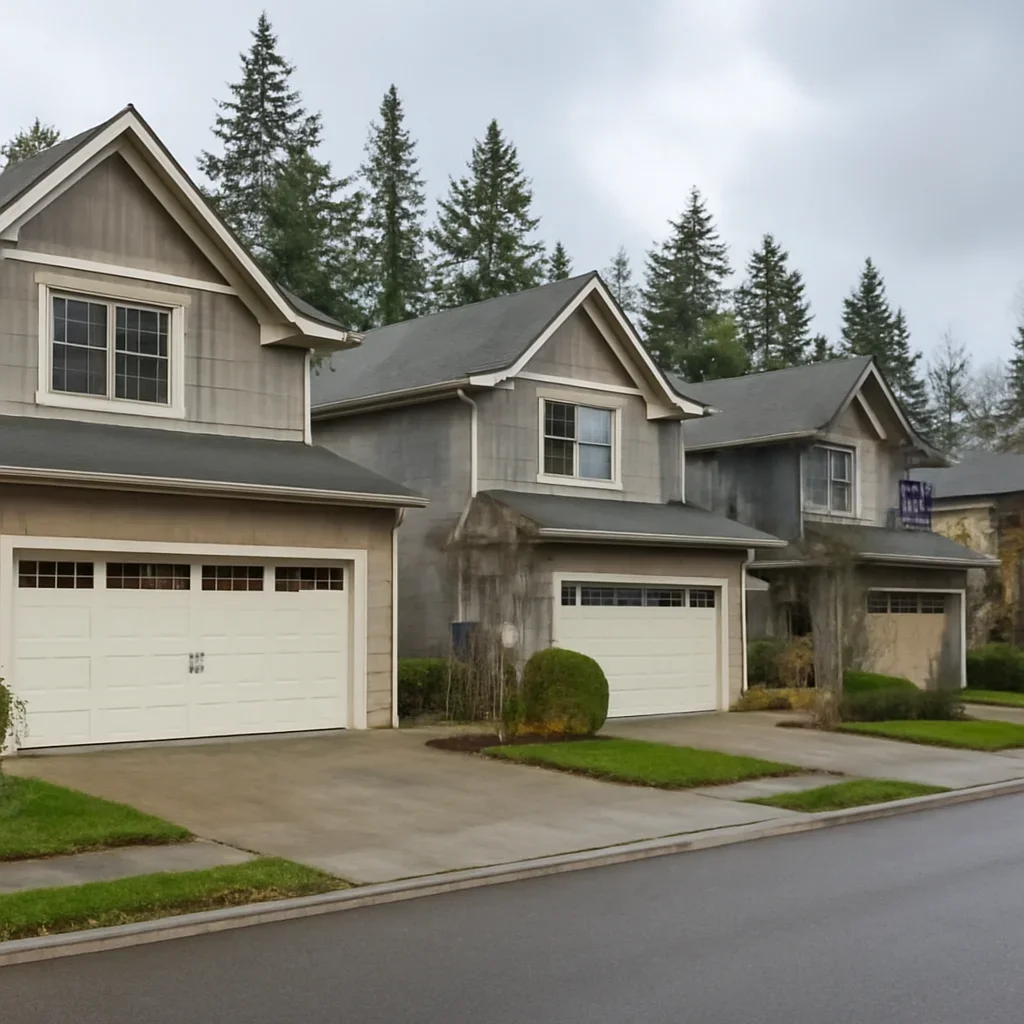 Attached residential garages on homes in Willoughby, Langley