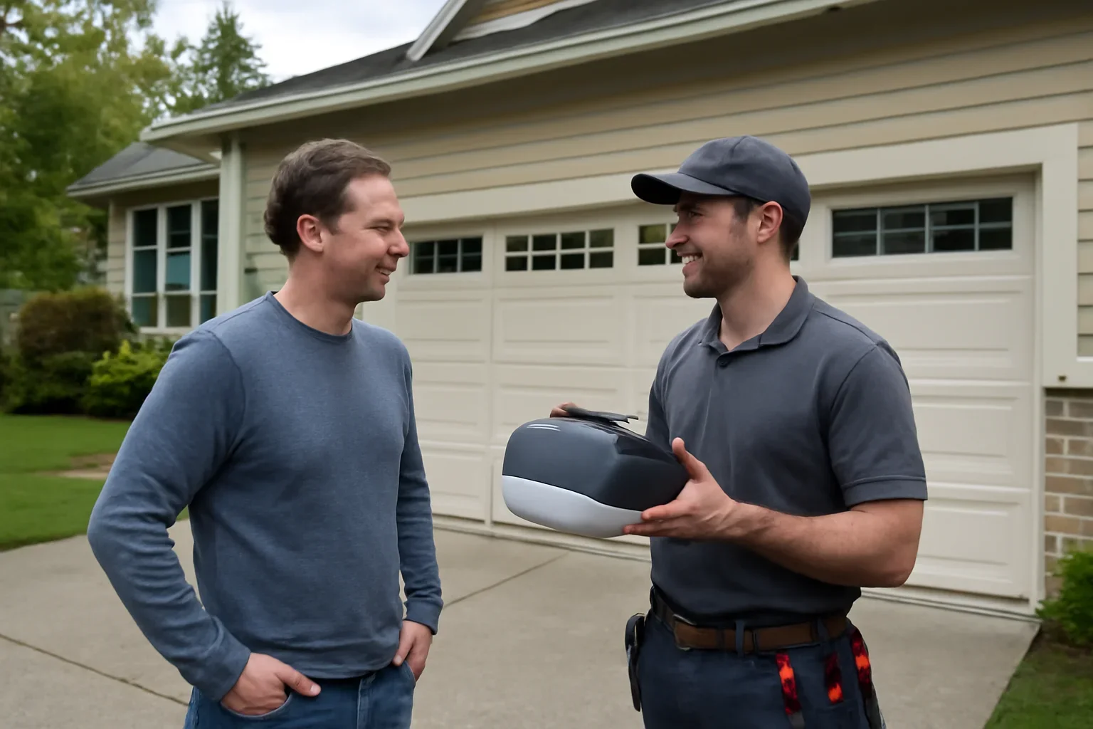 Garage door opener installation for a Willoughby home in Langley