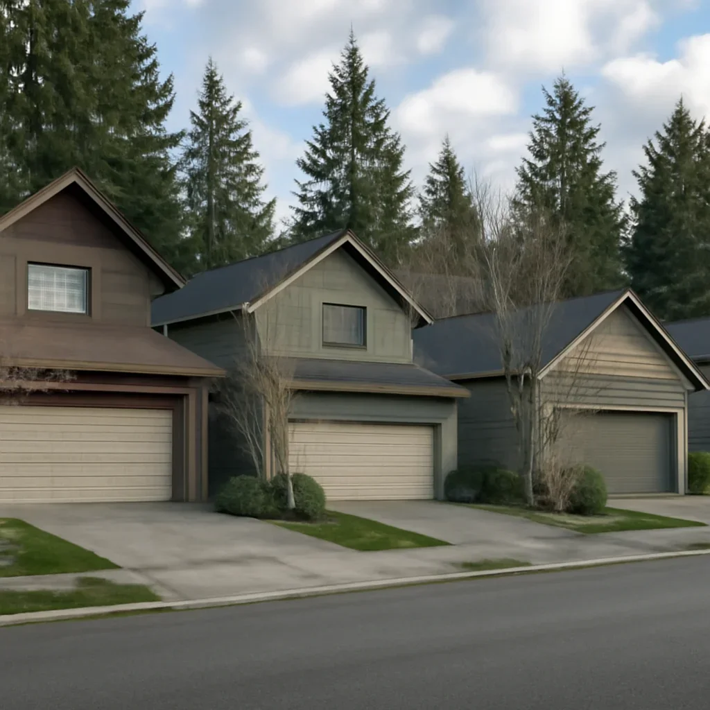 Garage doors on detached and townhouse properties in Willoughby, Langley